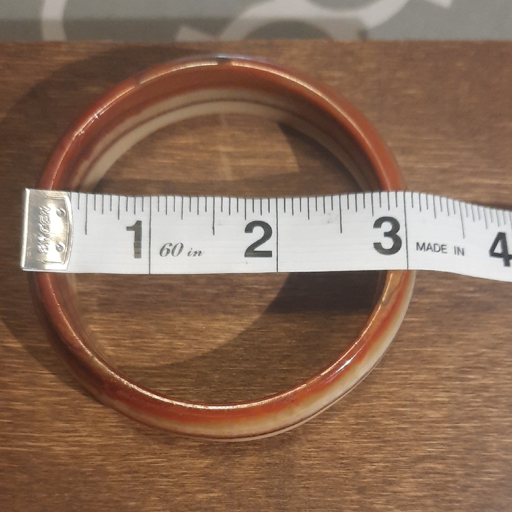 Vintage Style Brown and Orange Bangle - Picture 2 of 4